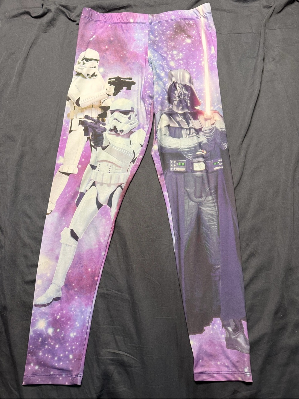 Mighty Fine Purple Galaxy Star Wars Leggings with Darth Vader & Stormtroopers